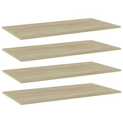vidaXL Bookshelf Boards 4 pcs Sonoma Oak 31.5"x11.8"x0.6" Engineered Wood