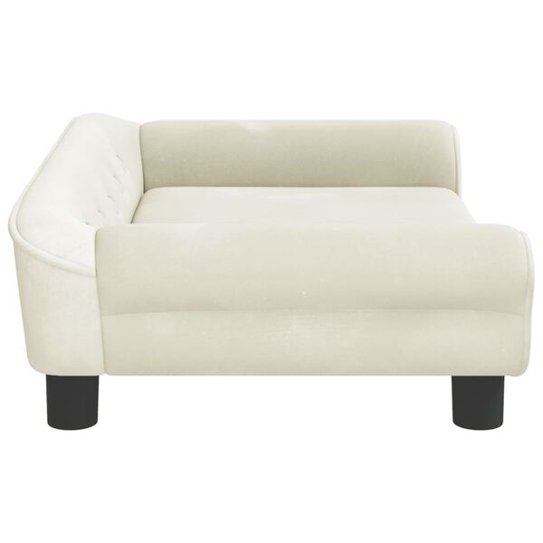 vidaXL Kids Sofa Cream Velvet (100% polyester), solid pine wood, plastic
