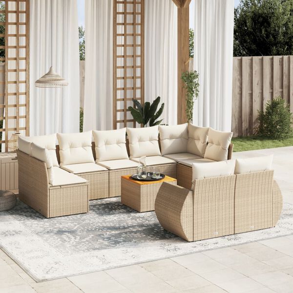 vidaXL Garden Sofa Set Beige