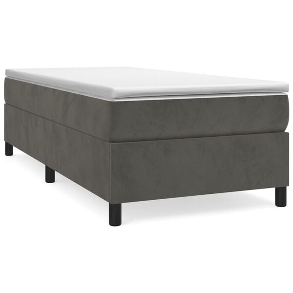 vidaXL Bed Frame Dark Grey Velvet (100% polyester), Plywood, Engineered wood