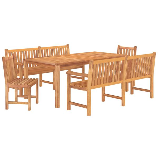 vidaXL Garden Dining Set Natural teak color