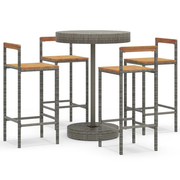vidaXL Garden Bar Set Grey