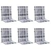 vidaXL Patio Lowback Chair Cushions 6 pcs Grey Check Pattern 39.4x19.7x1.2" Oxford Fabric