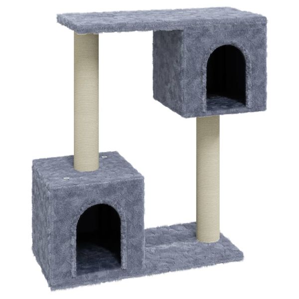 vidaXL Scratching Post Light Gray Engineered Wood, Plush, Sisal 23.6 in