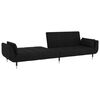 vidaXL Sofa Bed Black Velvet (100% polyester), wood, metal 2-Seater
