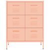 vidaXL Drawer Cabinet Pink Steel Large Drawer Cabinet Rectangular