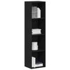 vidaXL Book Cabinet Black Oak 14.17 x 11.81 x 56.30 in Engineered Wood