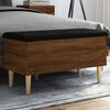 vidaXL Storage Bench Brown Oak, Black Engineered wood, Faux leather Medium
