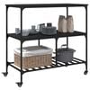 vidaXL Kitchen Trolley Black 39.4"x19.7"x37.4" Engineered Wood