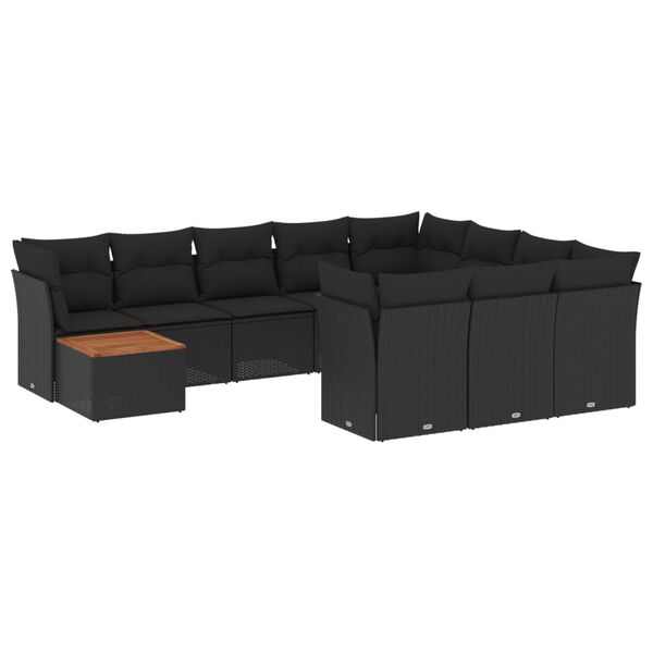 vidaXL Garden Sofa Set Black