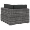 vidaXL 3 Piece Patio Sofa Set with Cushions Poly Rattan Gray