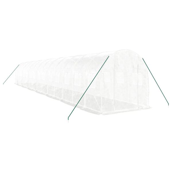 vidaXL Greenhouse White Polyethylene (PE), Galvanized Steel Large