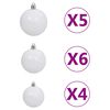 vidaXL Artificial Pre-lit Christmas Tree with Ball Set Silver 47.2" PET