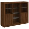 vidaXL Sideboard Set of 3 Brown oak Engineered wood, glass Medium