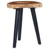 vidaXL Coffee Table Natural and Black Solid Teak Wood Small