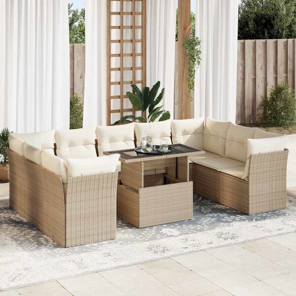 vidaXL Garden Sofa Set Beige