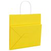 vidaXL Paper Bags 250 pcs with Handles Yellow 21x11x36 cm