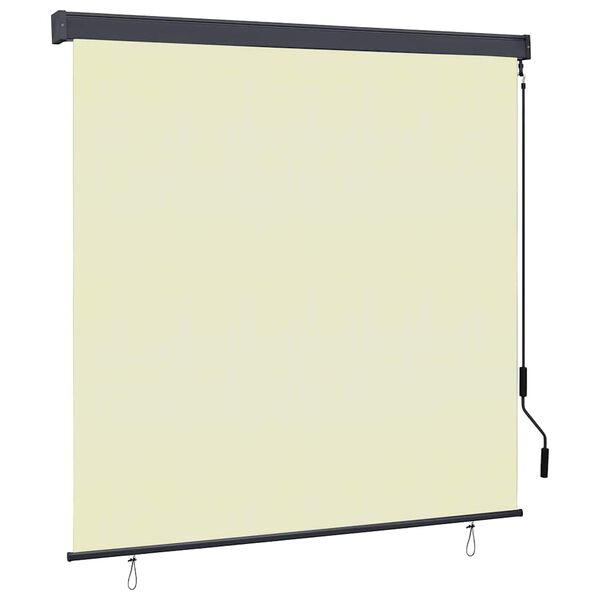vidaXL Outdoor Roller Blind Striped Manual Cream 70.9" x 98.4" fabric