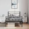 vidaXL Metal Bed Frame Black Powder-Coated Steel Twin Metal Bed Frame