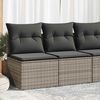 vidaXL Garden Sofa Set Grey Poly Rattan, Powder-Coated Steel, 100% Polyester