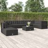vidaXL Garden Lounge Set Black PE Rattan, Powder-Coated Steel 9-Piece
