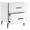 vidaXL Bedside Cabinet Set of 2 High gloss white