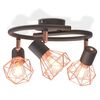 vidaXL Ceiling Lamp Black and Copper Metal base and iron wire shade Medium