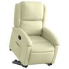 vidaXL Stand Up Recliner Chair Cream Real leather, metal, plywood Medium