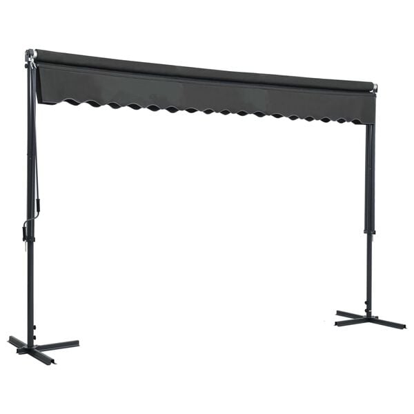 vidaXL Awning Anthracite Powder-coated steel, 100% polyester with PU coating