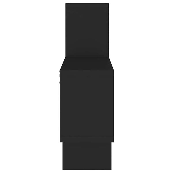 vidaXL Wall Shelf Black Engineered wood Medium Wall mounting