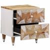vidaXL Bedside Cabinet Set of 2 Natural Mango and White