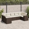 vidaXL Garden Sofa Set Brown, Cream White