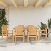 vidaXL Stackable Patio Chairs 6 pcs 22.2x22.6x35.8" Solid Wood Teak