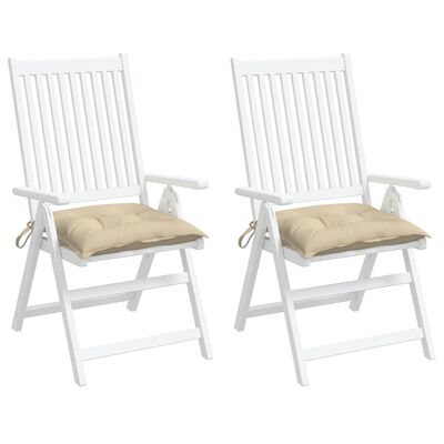 vidaXL Chair Cushions 2 pcs Beige 15.7"x15.7"x2.8" Oxford Fabric