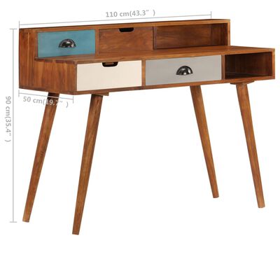 vidaXL Writing Desk 43.3"x19.6"x35.4" Solid Acacia Wood