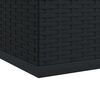 vidaXL Cushion Box Black PE Rattan, Powder-Coated Steel Large