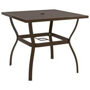 vidaXL Garden Table Brown Powder-coated steel Medium Industrial
