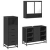 vidaXL Bathroom Furniture Set Black Engineered wood, metal, glass Standard