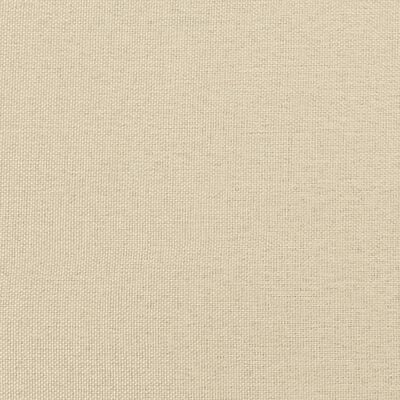 Close-up of beige upholstery fabric texture showing woven weave.