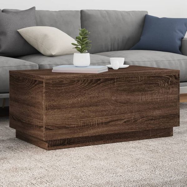 vidaXL Coffee Table Brown Oak Engineered Wood 35.4 x 19.7 x 15.7 in
