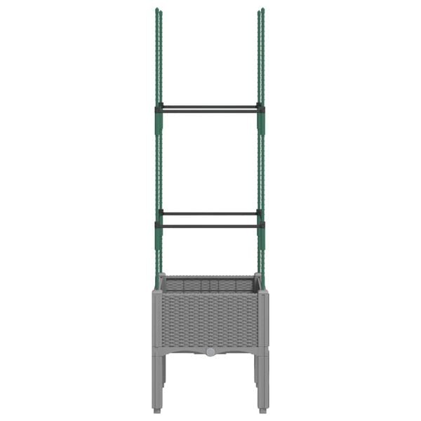 vidaXL Garden Planter Light grey Polypropylene Medium Durable