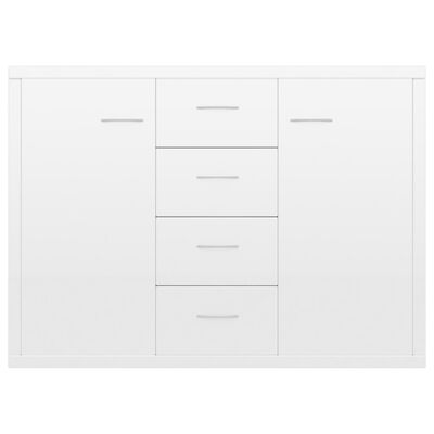 vidaXL Sideboard High Gloss White 34.6"x11.8"x25.6" Engineered Wood