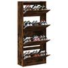 vidaXL Shoe Cabinet Smoked Oak Engineered wood 73.8 in tall Shoe Cabinet