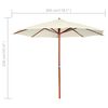 vidaXL Garden Parasol Sand White Polyester, Hardwood Large