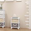 vidaXL Bedside Cabinet Beige Paulownia wood 13.8 x 10.6 x 18.9 in