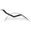 vidaXL Sun Lounger Black, Silver Aluminum, Textilene, Steel, Tempered Glass