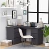vidaXL Corner Desk Gray Engineered wood Compact Corner Desk