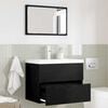 vidaXL Bathroom Furniture Set with Drawer Wall-mounted 2 pcs Black Oak