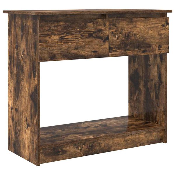 vidaXL Console Table Smoked Oak Engineered Wood Medium Console Table