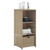 vidaXL Garden Storage Cabinet Beige PE Rattan 19.7x21.7x45.3 in